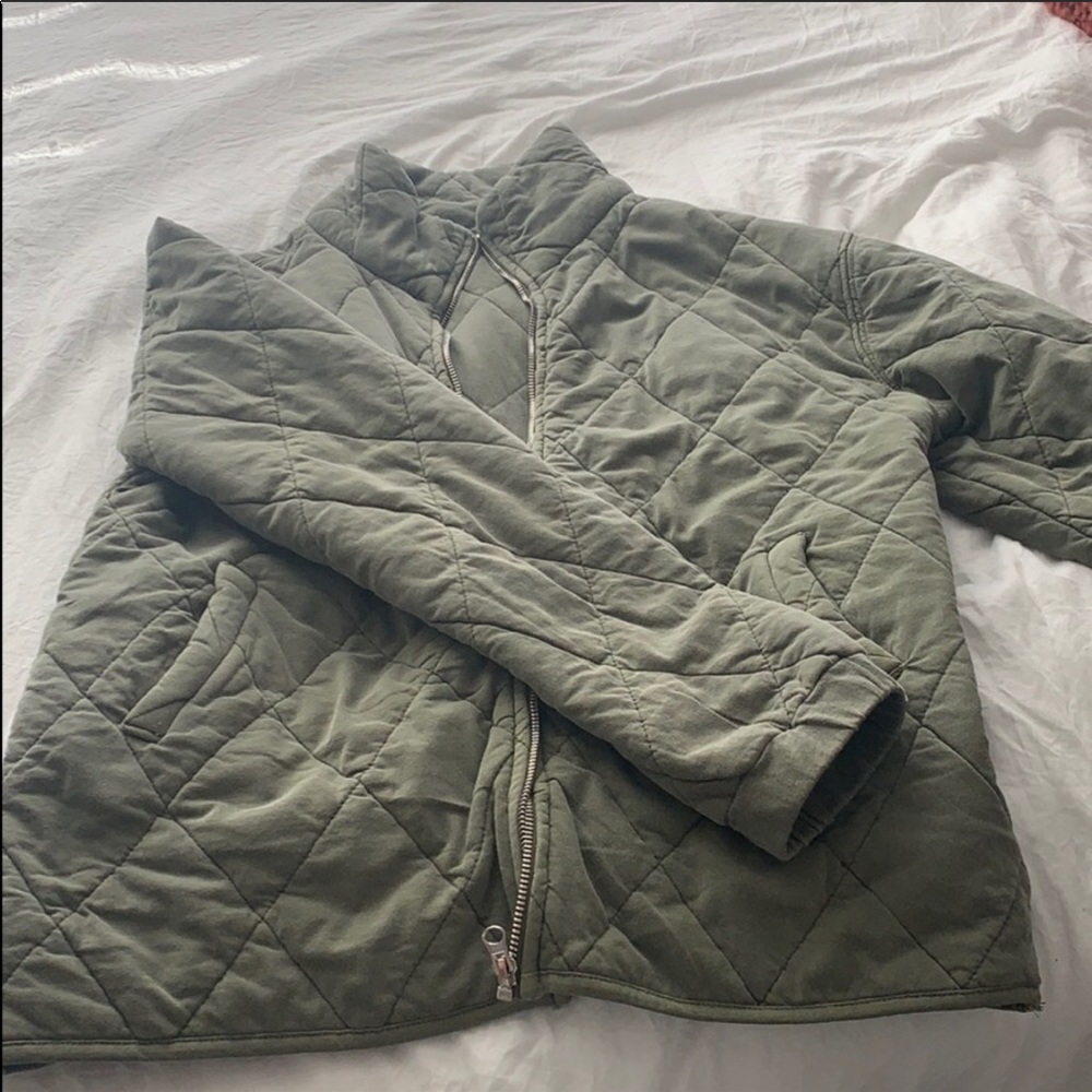 Green quilted jacket